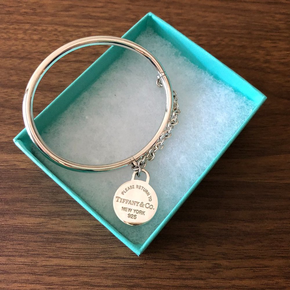 Tiffany & Co. Sterling Silver Bangle with Charm